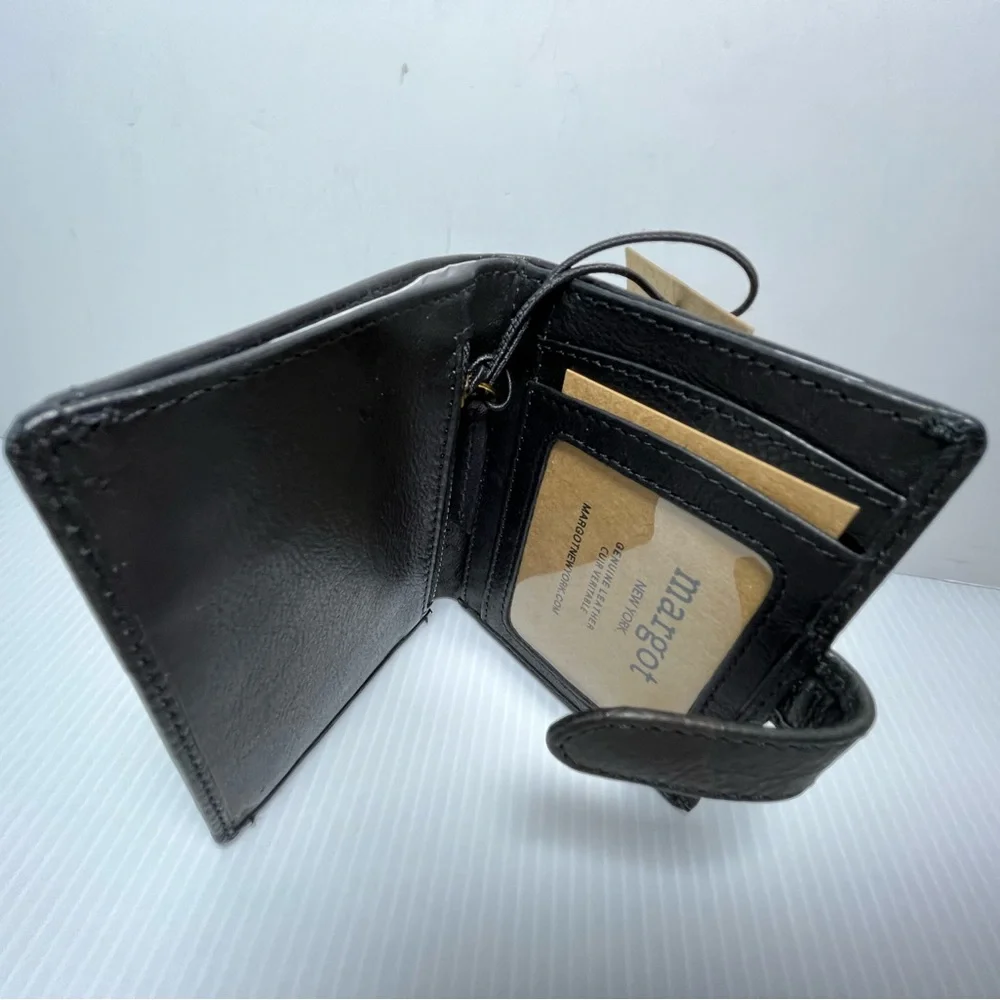 Genuine Leather Lizzie Compact Bifold Wallet by Margot New York - Picture 9 of 16